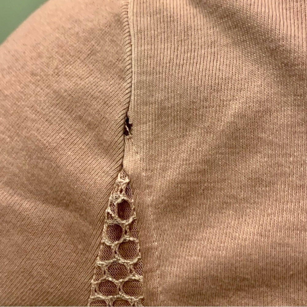 Renaissance Style Top Sz XL Festival Blush Nude Color Crocheted Long Sleeves NEW - Picture 14 of 14